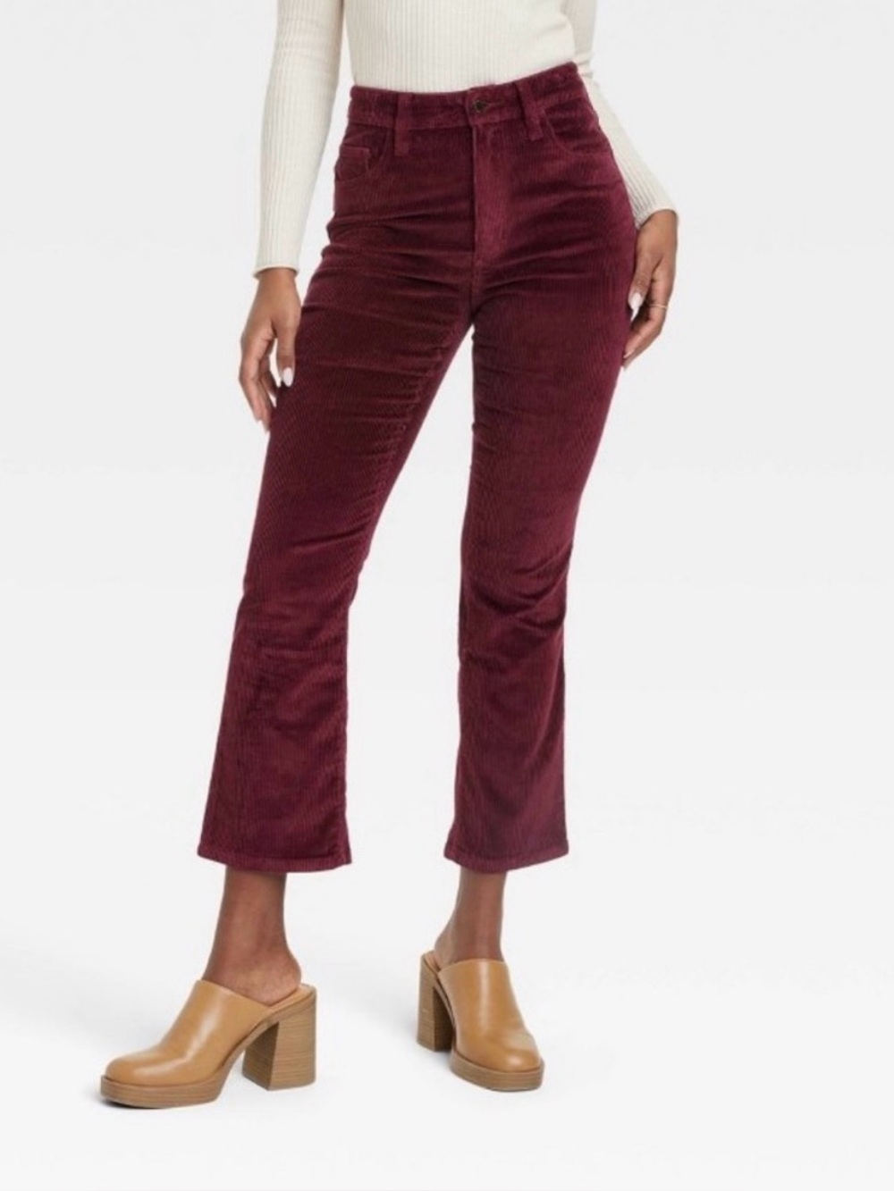 Women's High-Rise Corduroy Ankle Bootcut Jeans Retro - Universal Thread